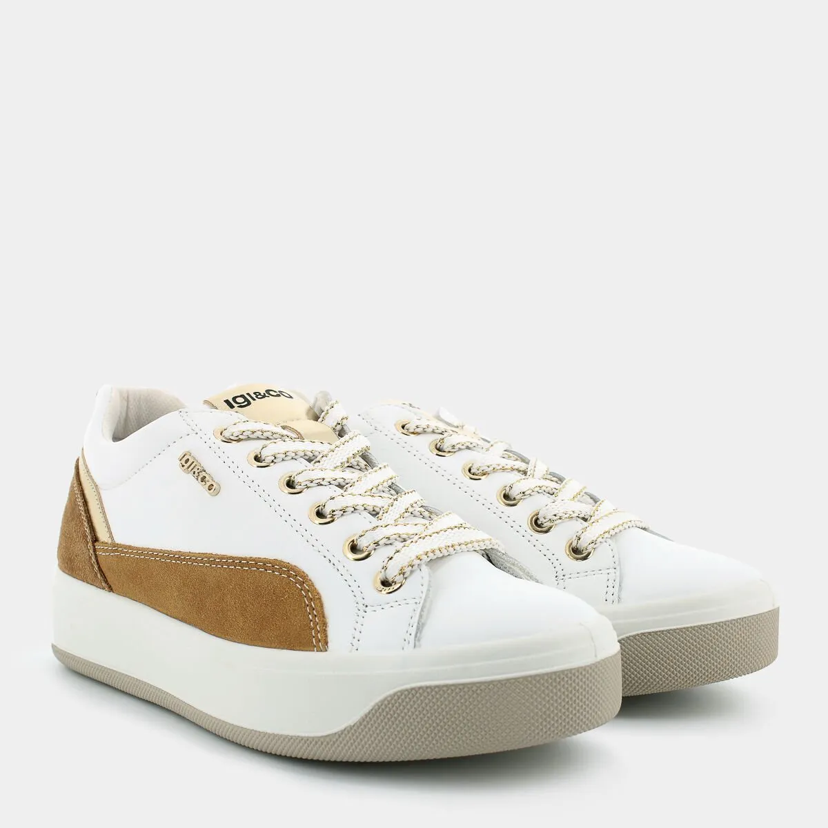 5658400AVABIANCO/CUOIO- SNEAKERS