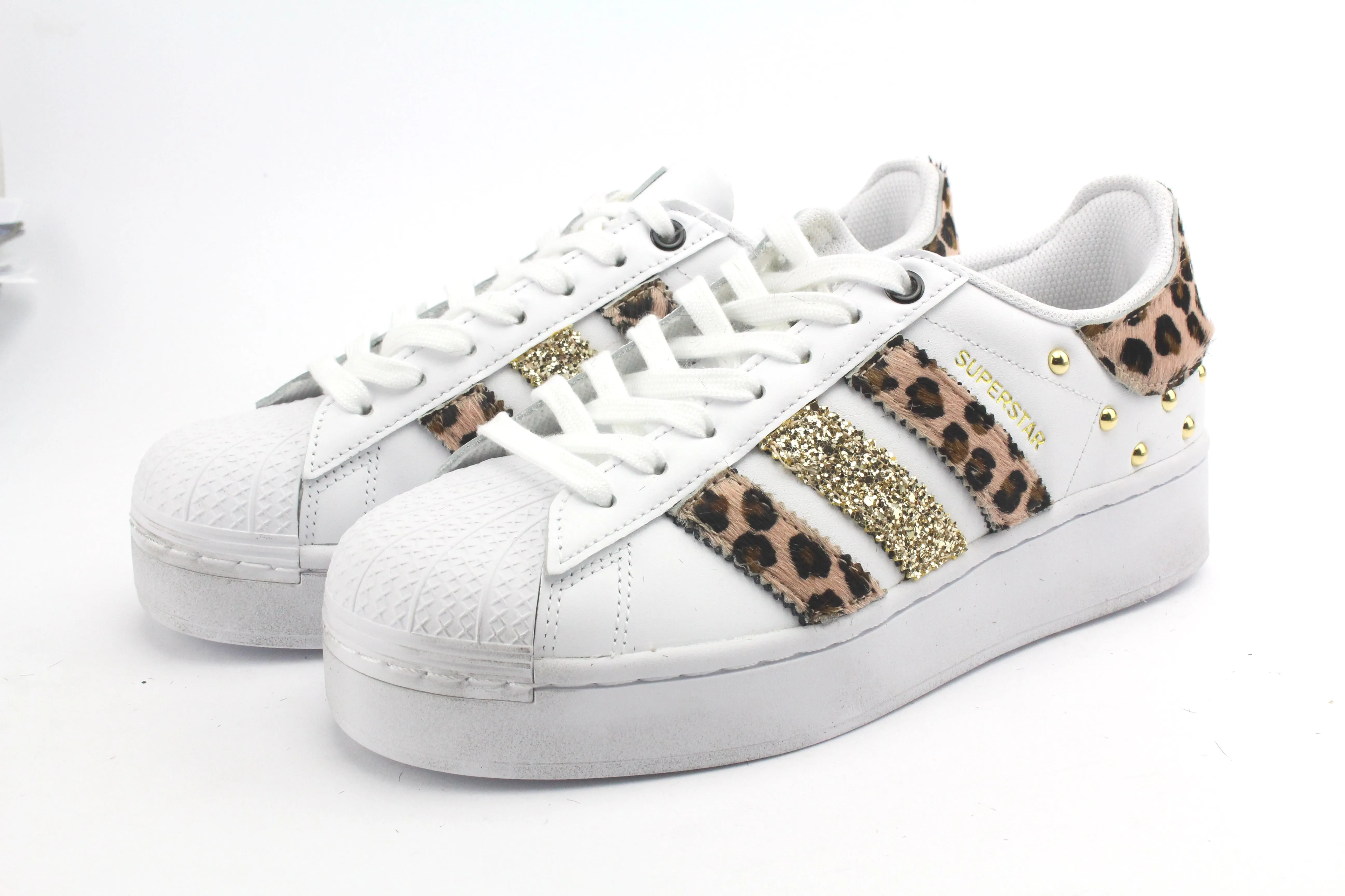 Adidas Superstar Bold Maculate Rosa Glitter & Borchie oro