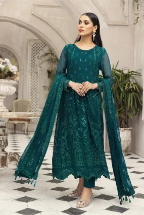 Alizeh Fashion Ik Dastaan Embroidered Chiffon 3Pc Suit D-09 TABEER