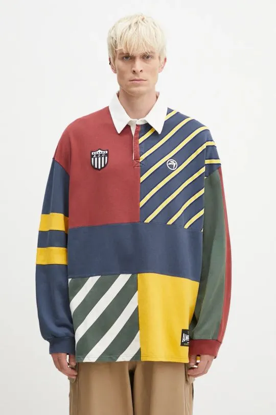 AMBUSH cotton sweatshirt Patchwork Rugby Shirt men's with an application BMGC004F24JER0018484