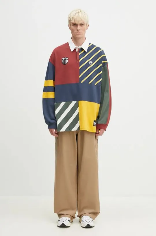 AMBUSH cotton sweatshirt Patchwork Rugby Shirt men's with an application BMGC004F24JER0018484