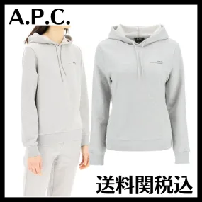 A.P.C.  |Long Sleeves Plain Cotton Logo Hoodies & Sweatshirts