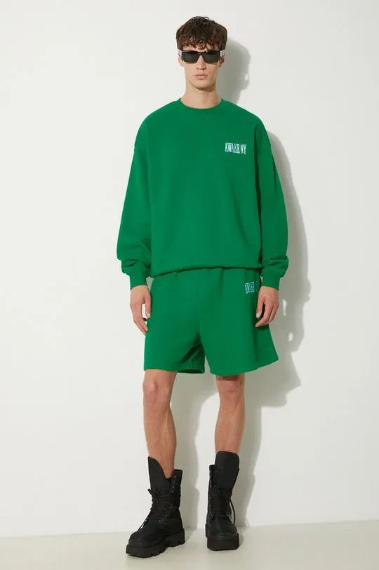 Awake NY cotton sweatshirt Awake Crewneck men's green color SP24-CN002