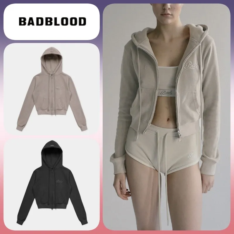 BADBLOOD  |Unisex Long Sleeves Logo Hoodies & Sweatshirts