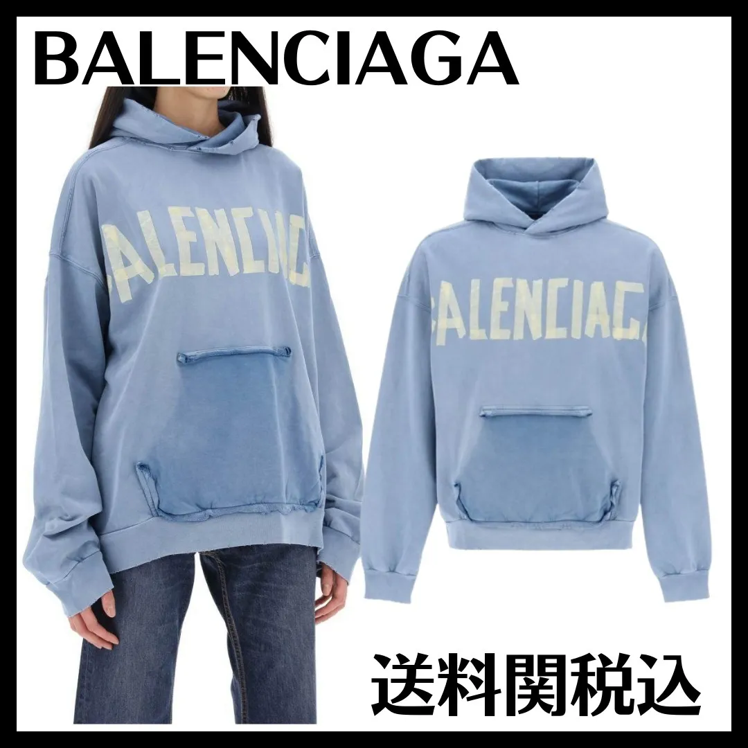 BALENCIAGA  |Unisex Long Sleeves Plain Cotton Hoodies & Sweatshirts