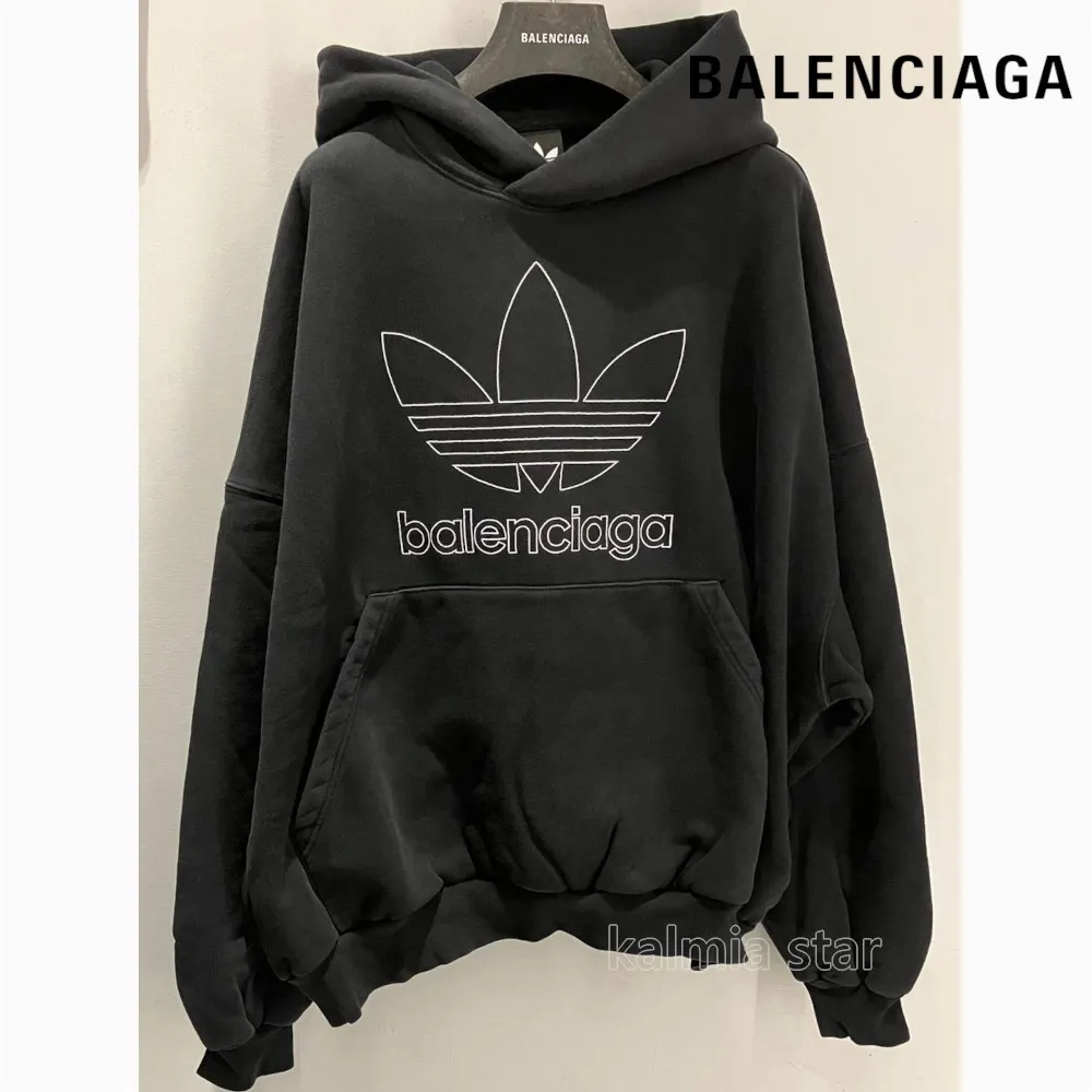 BALENCIAGA  |Unisex Street Style Collaboration Logo Hoodies & Sweatshirts