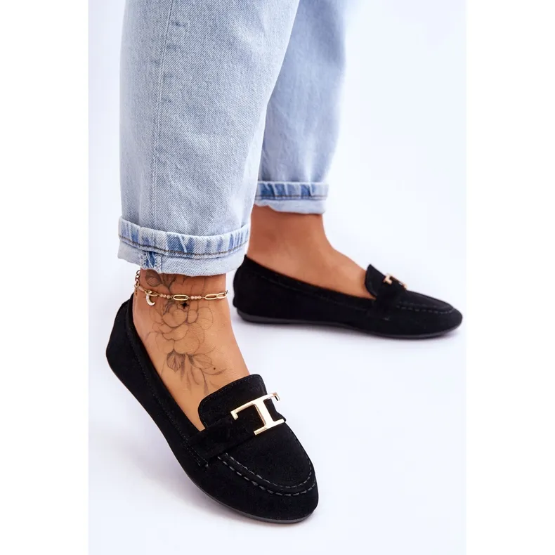 Black Carly Classic Slip On Loafers