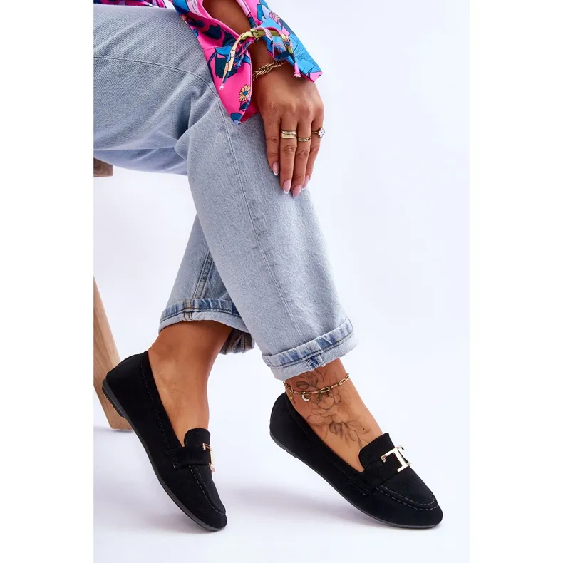 Black Carly Classic Slip On Loafers