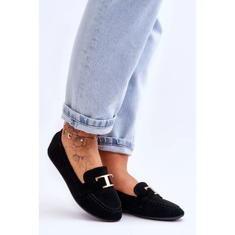 Black Carly Classic Slip On Loafers