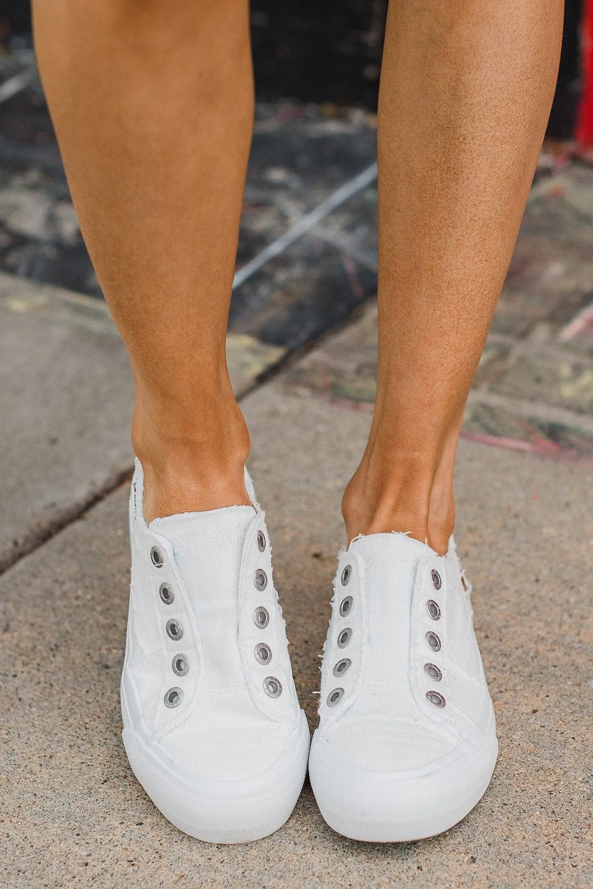 Blowfish Sadie Sneakers- White Smoked Canvas