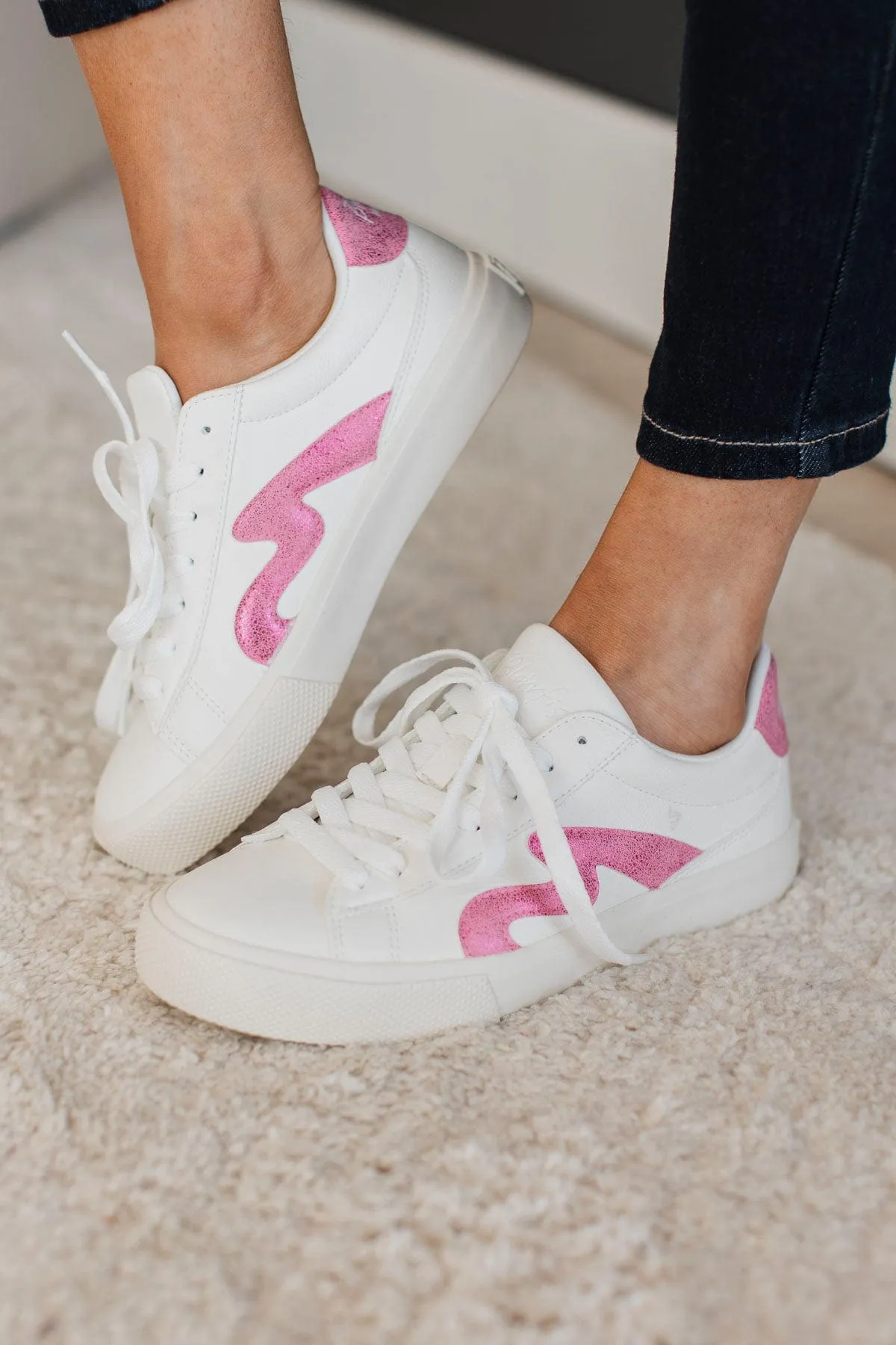 Blowfish Vice Sneakers- White Ella/Pink Voyager