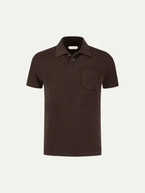 Brown Terry Towelling Polo Shirt