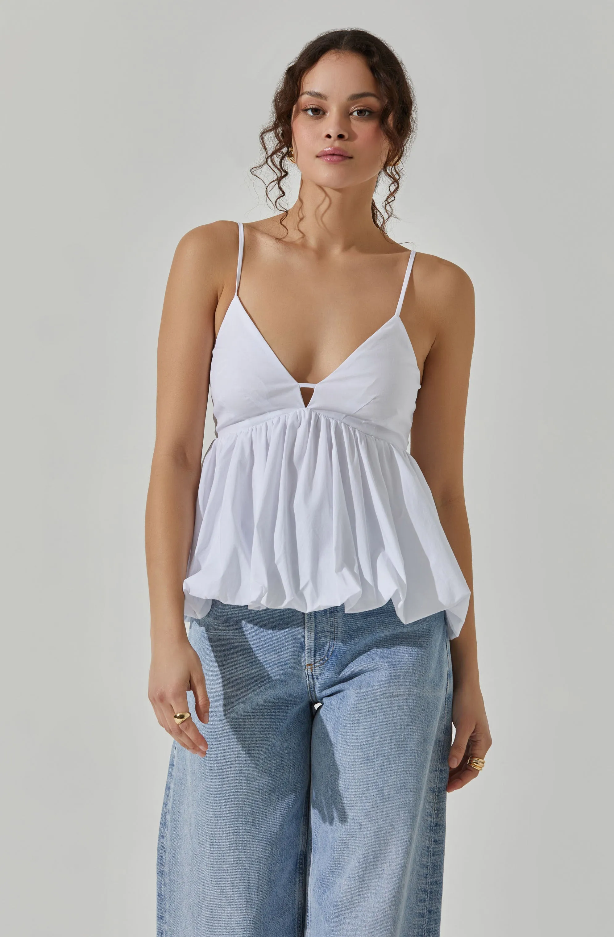 Bubble Hem Babydoll Top