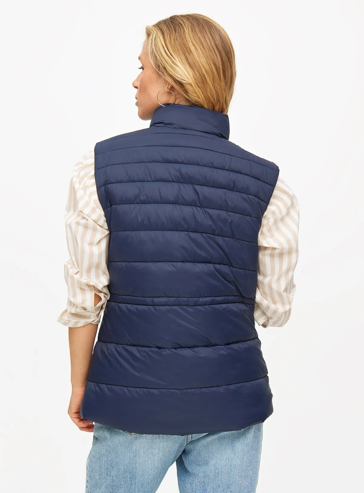 Buy Navy Lightweight Padded Gilet S | Coats | Tu