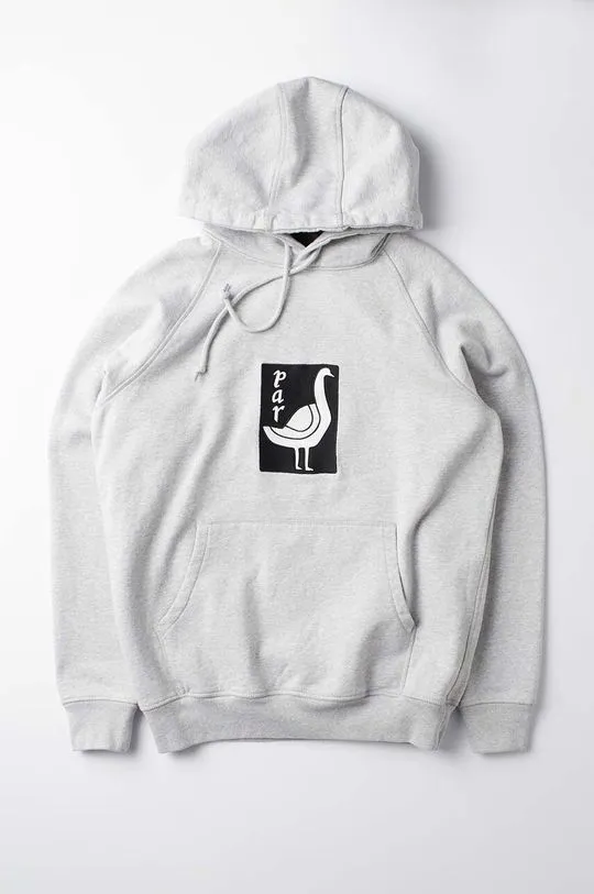 by Parra cotton sweatshirt The Riddle Hooded men's gray color hooded 51430