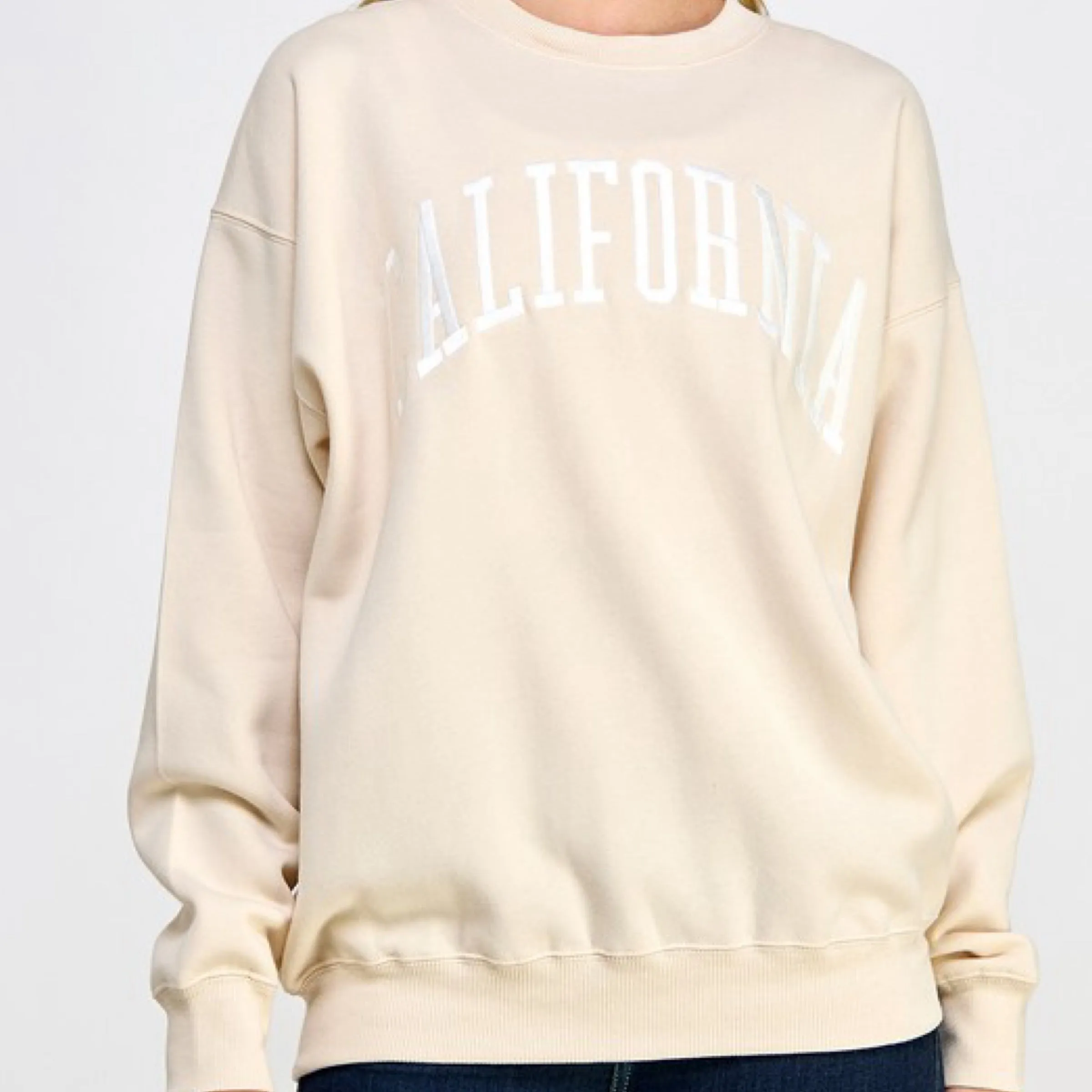 California Crew Neck Sweatshirt Cream