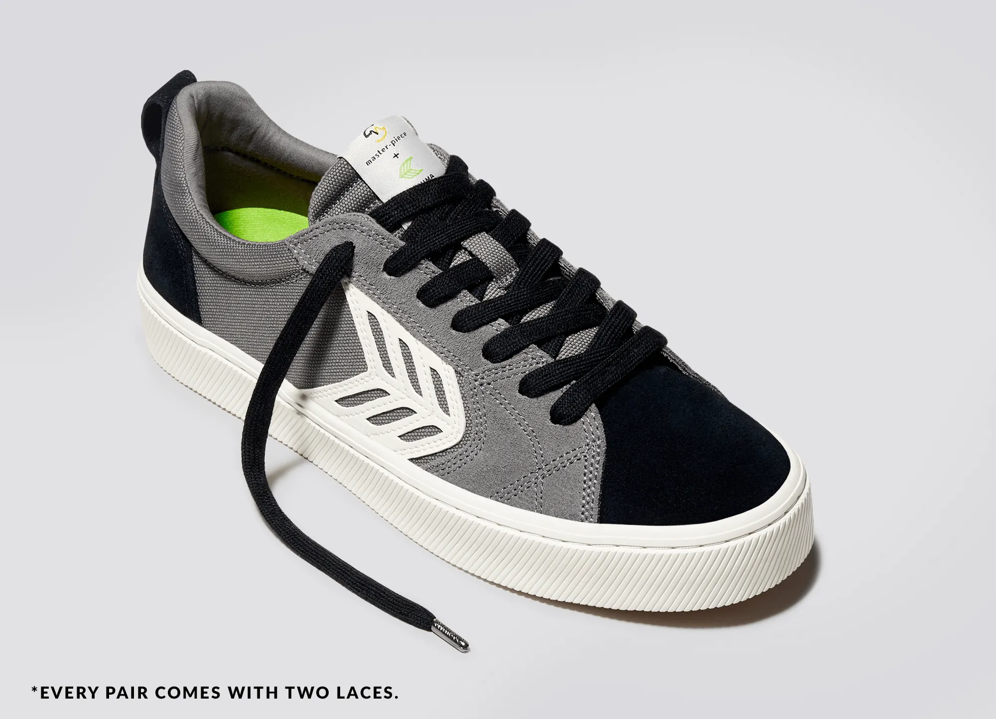 CATIBA PRO Low master-piece Charcoal Grey Cordura Black Suede Ivory Logo Sneaker Men