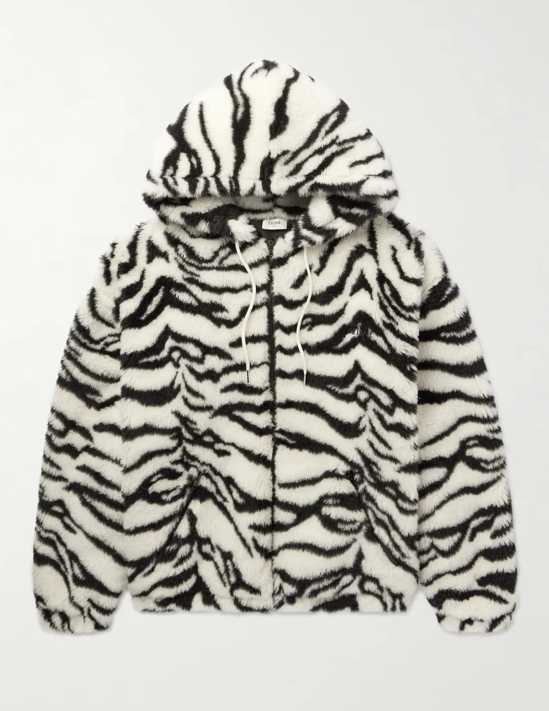 CELINE  |Zebra Patterns Wool Silk Street Style Long Sleeves Luxury