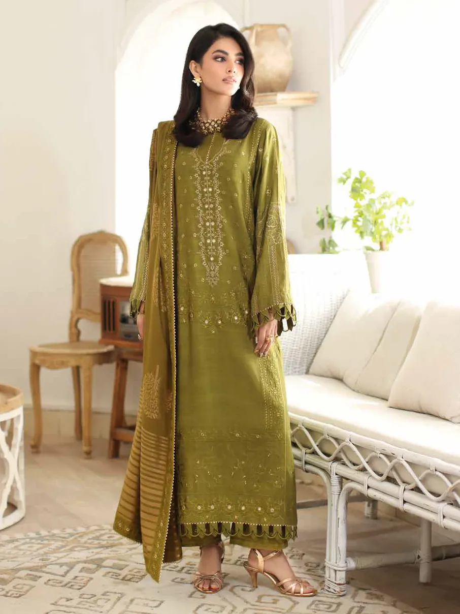 Charizma Miraas Unstitched Embroidered Staple Jacquard 3Pc Suit CM3-03