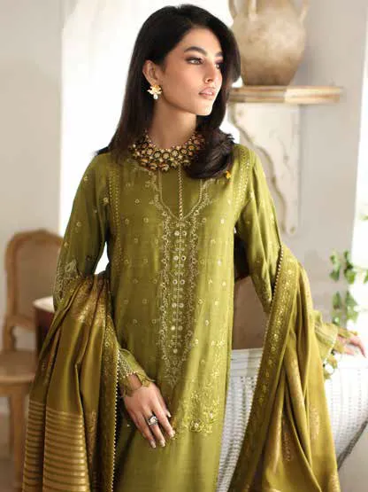 Charizma Miraas Unstitched Embroidered Staple Jacquard 3Pc Suit CM3-03