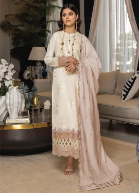 Charlotte By Humdum Embroidered Chikankari Lawn 3 Piece Unstitched Suit HD24CEL-04