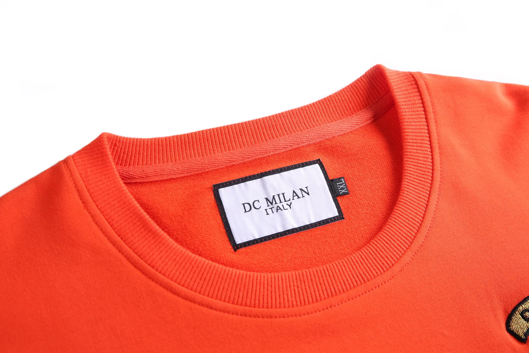 Cotton Sweatshirt with Embroidery – Orange