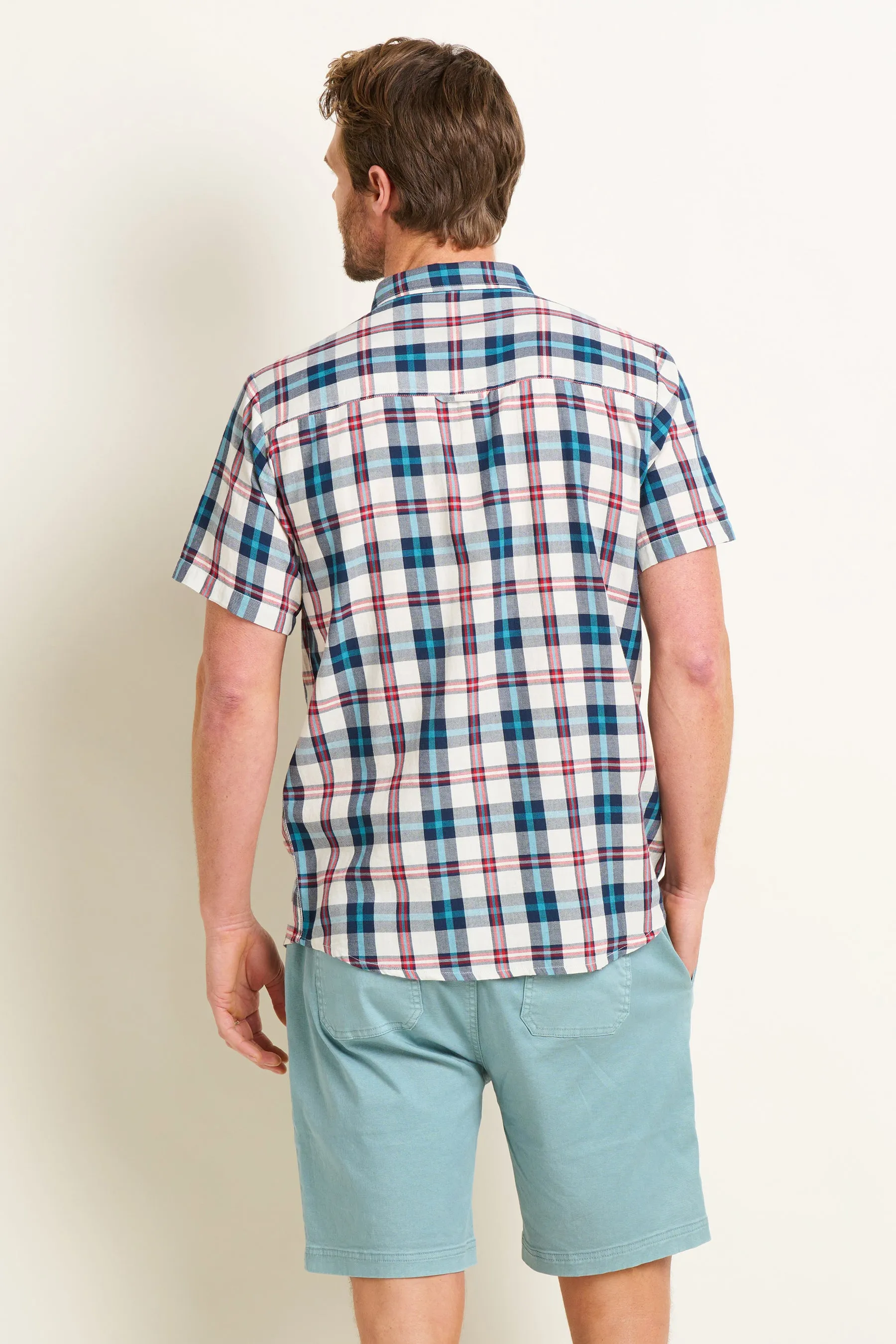 Cream Check Short Sleeve Shirt