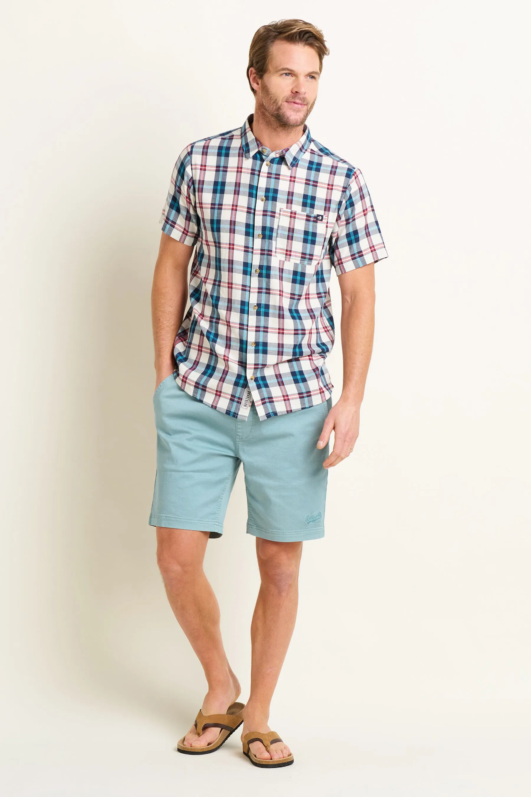 Cream Check Short Sleeve Shirt