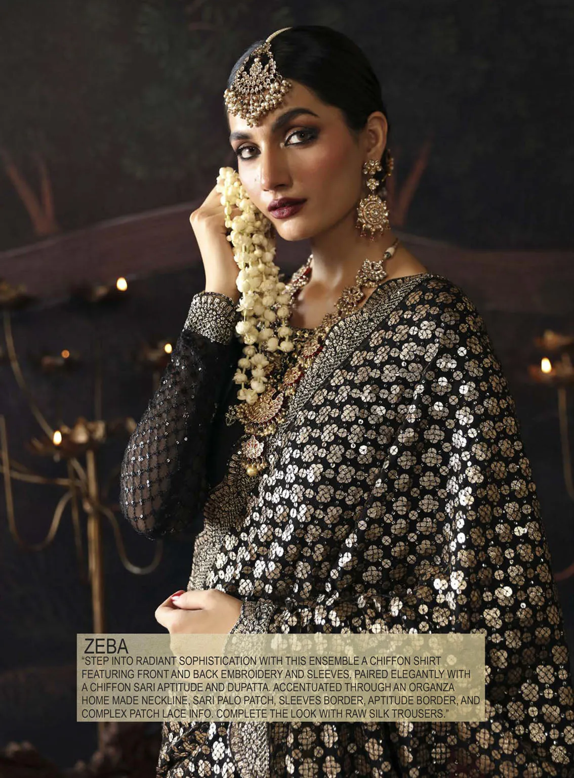 Devdas By Emaan Adeel Exquisite Formal Wear Embroidered Chiffon 3 Piece Unstitched Suit EA24DD ZEBA