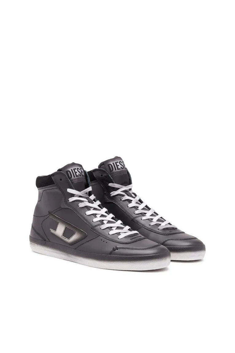 Diesel Y03261P6326 Mens S-Leroji Mid Sneakers Black And White