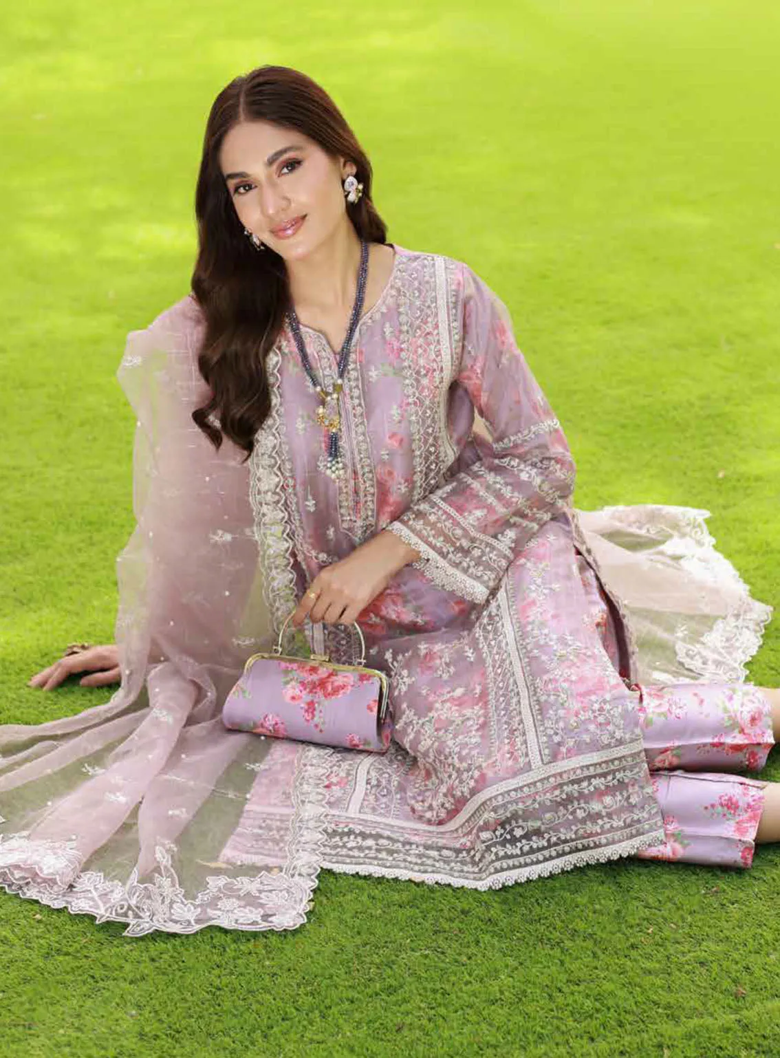 Elaf By Schick Luxury Embroidered Organza 3 Piece Semi Stitched Suit SDH24E LEO-05