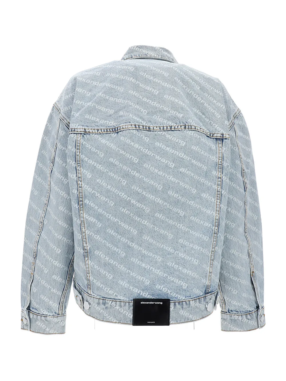 Falling Back Logo Jacket in Denim - Light Blue