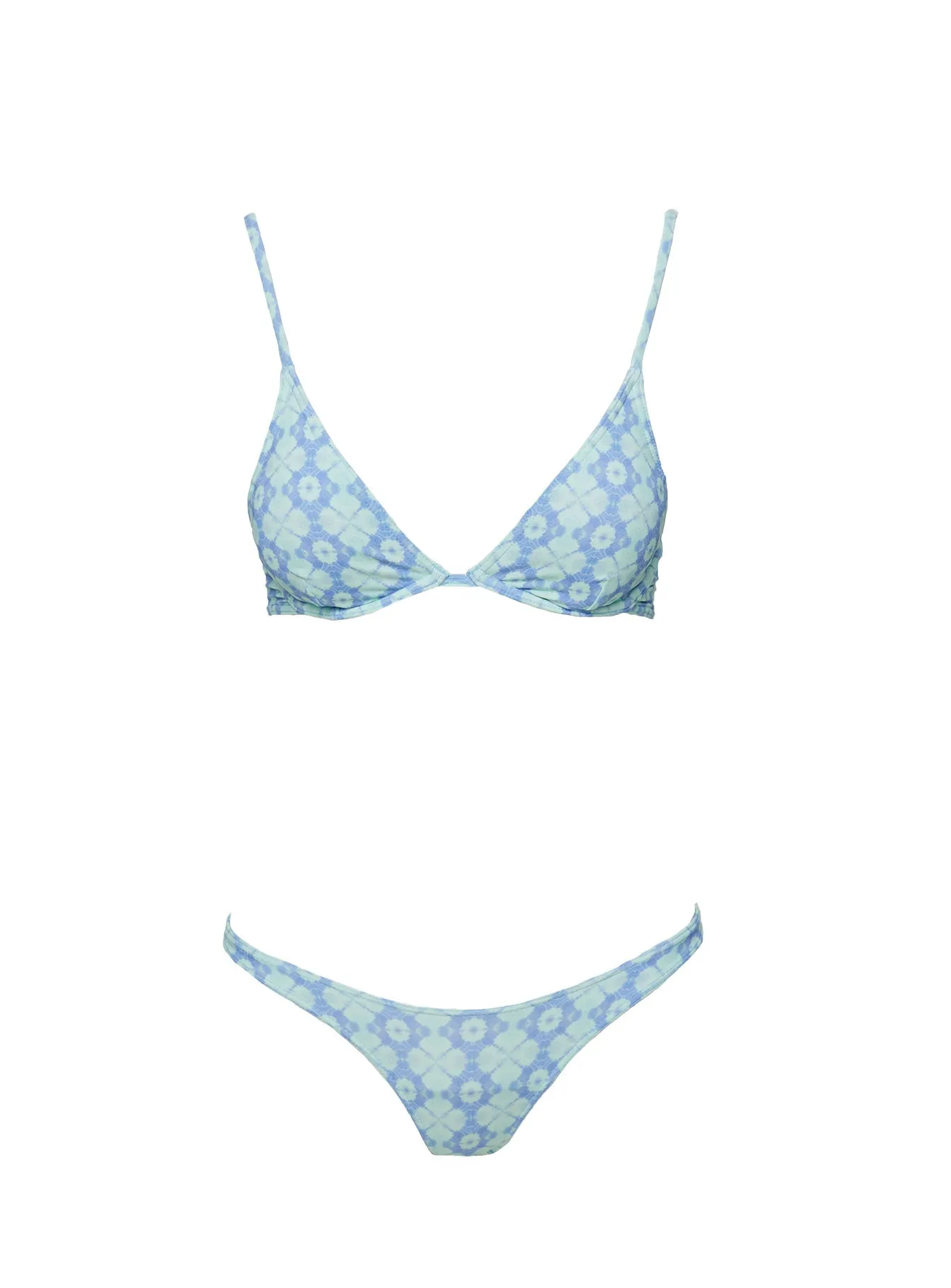 Goode Underwire Bikini Top Blue Geo