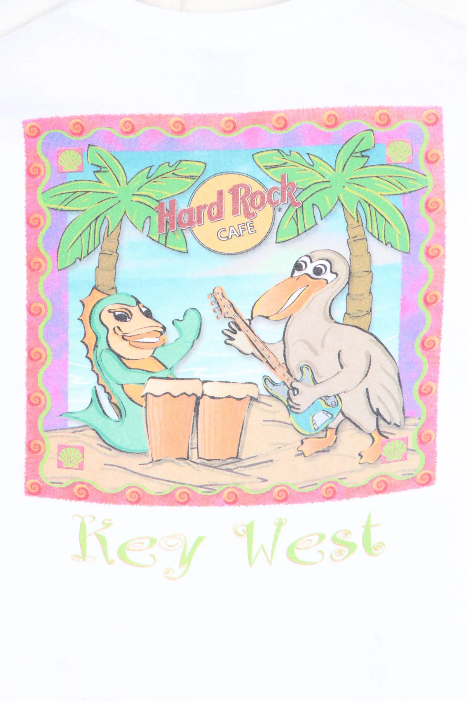 HARD ROCK CAFE Key West Musical Dodo & Fish Tee USA Made (L)