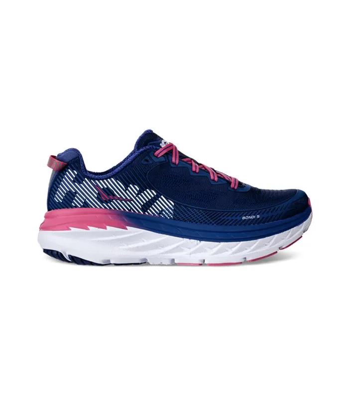 hoka one one bondi 5 (d) womens blue print surf the web