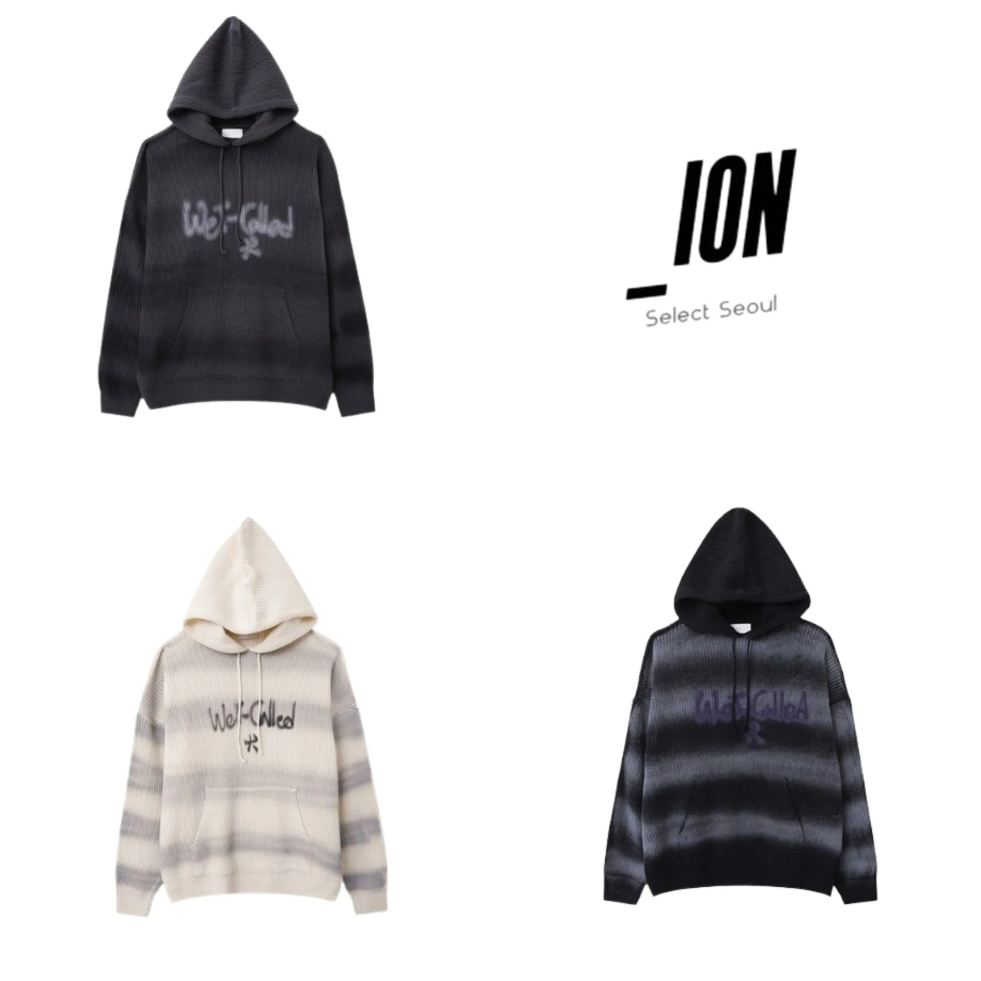 IONSEOUL  |Unisex Street Style Plain Logo Hoodies