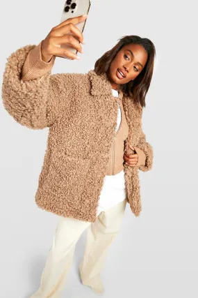 Jackets & Coats | Faux Fur Teddy Button Coat | boohoo