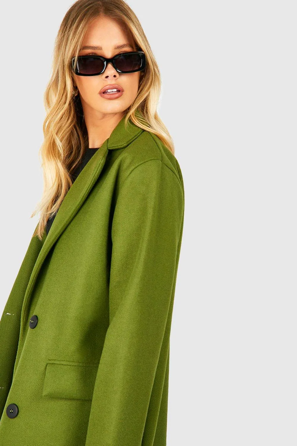 Jackets & Coats | Shoulder Pad Wool Look Coat | boohoo