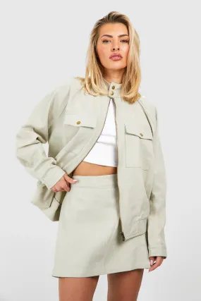 Jackets & Coats | Twill Cargo Bomber Jacket | boohoo