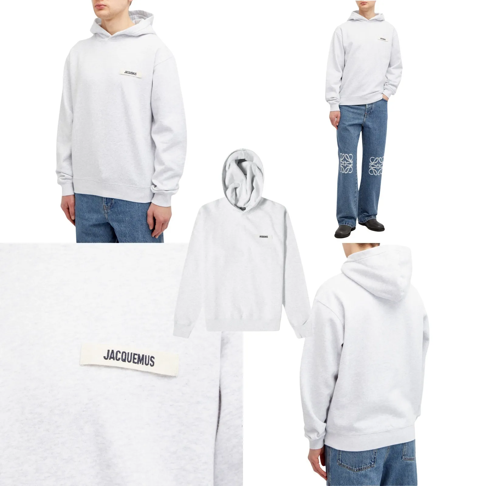 JACQUEMUS  |Unisex Street Style Long Sleeves Plain Logo Hoodies