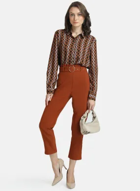 Kazo Multi-Color Printed Shirt With Embellished Pocket Flaps