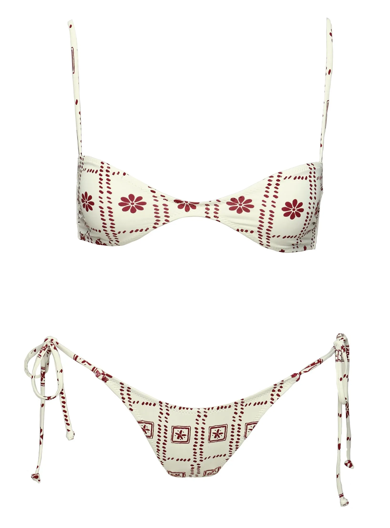 Keyton Bikini Top White / Red