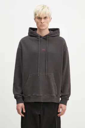 KSUBI cotton sweatshirt Hit List Biggie Hoodie men's black color hooded with an application MFA24FL001