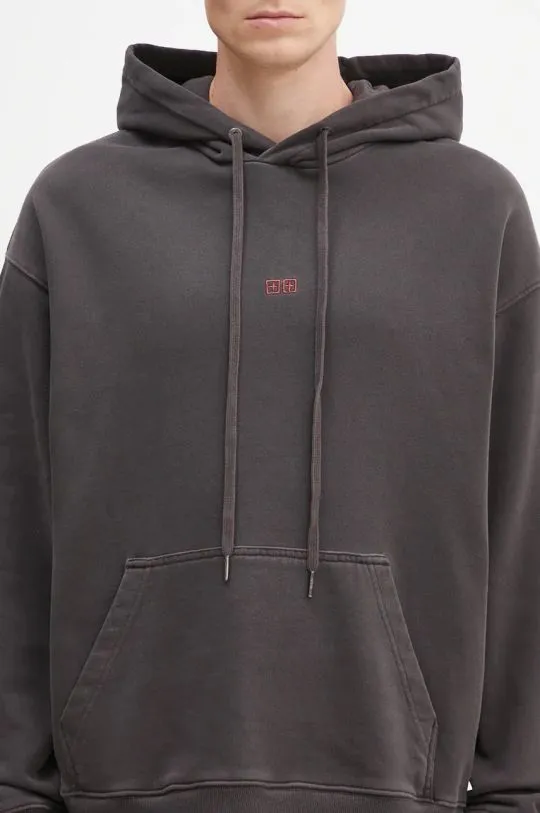 KSUBI cotton sweatshirt Hit List Biggie Hoodie men's black color hooded with an application MFA24FL001