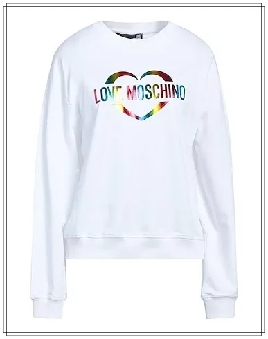 Love Moschino  |Heart Long Sleeves Cotton Logo Hoodies & Sweatshirts