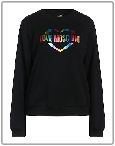 Love Moschino  |Heart Long Sleeves Cotton Logo Hoodies & Sweatshirts