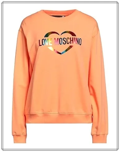 Love Moschino  |Heart Long Sleeves Cotton Logo Hoodies & Sweatshirts