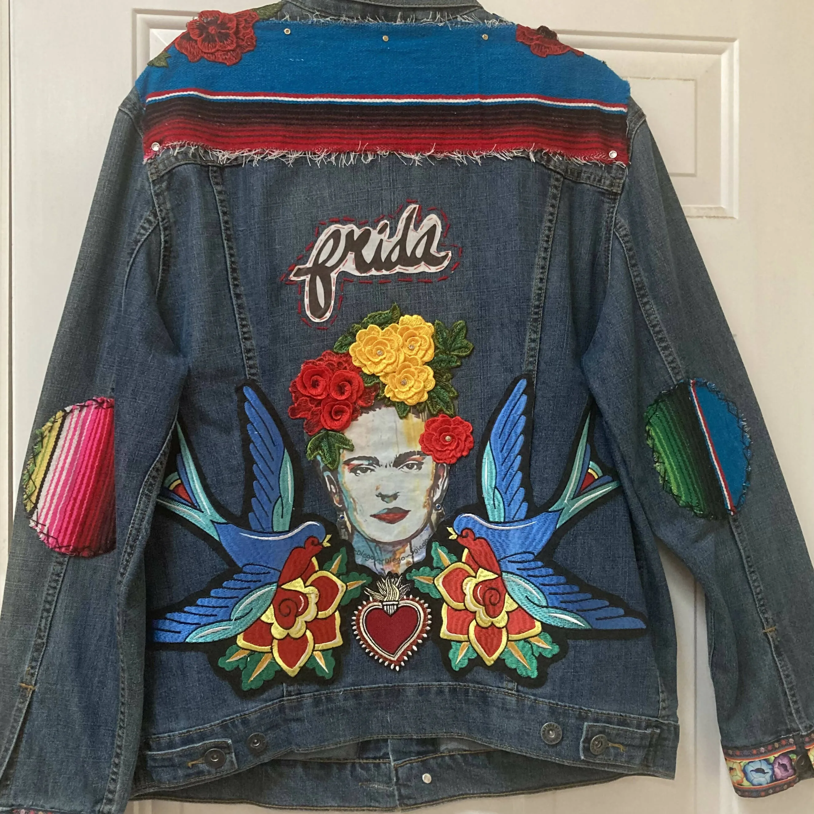 Maggie Devos- Embellished Jean Jacket-Frida-Size XL