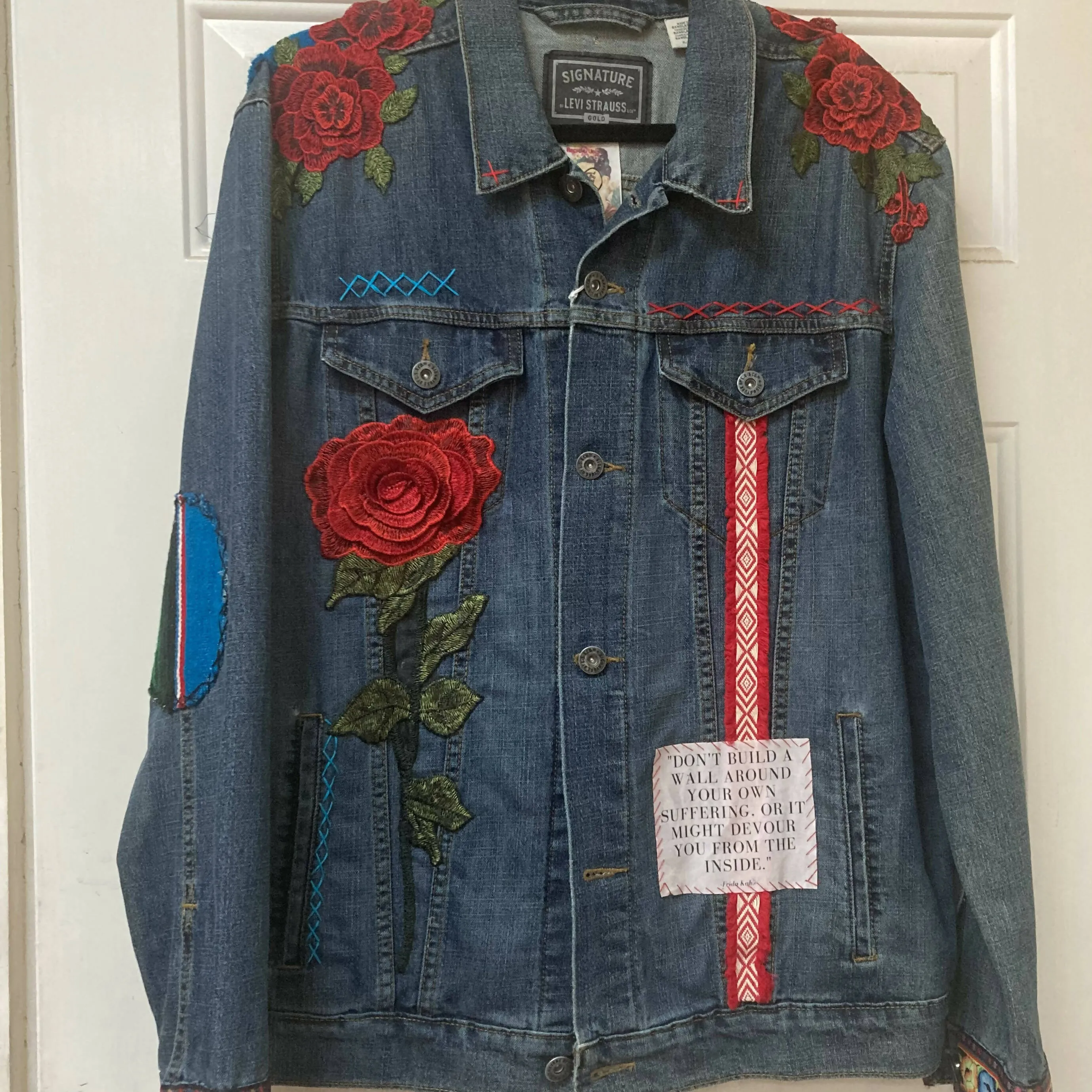 Maggie Devos- Embellished Jean Jacket-Frida-Size XL