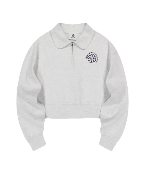 Mark Gonzales  |[WHAT IT ISNT]★WOMEN'S FLORY COLLAR HALF ZIP-UP